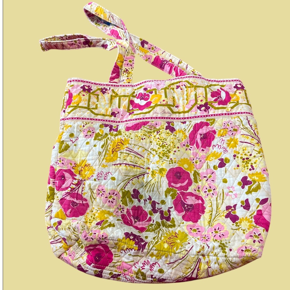 Vera Bradley Floral Quilted Tote Bag - Pink and Yellow - Picture 2 of 8